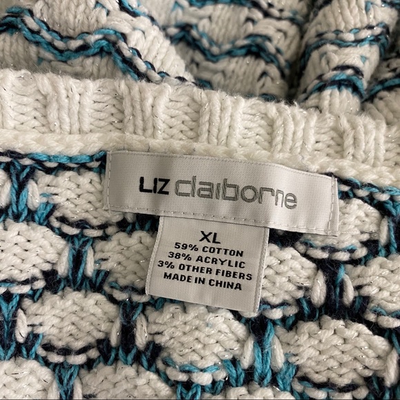 Chunky Knit Sweater Metallic Stripe, XL - Picture 8 of 9